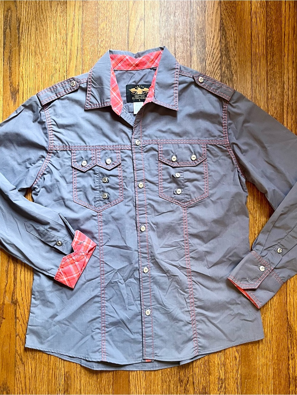 El General L shirt western Camisa flip cuff button up rodeo